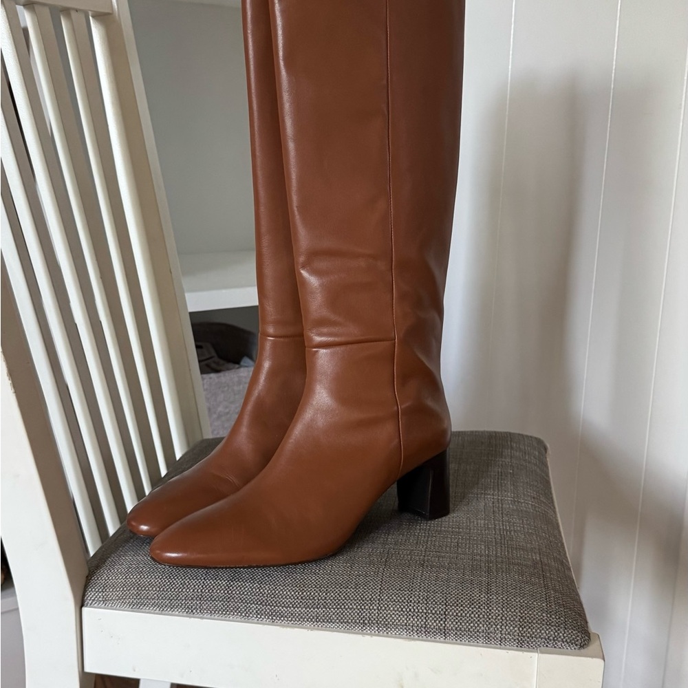 Boden Brown Leather Heeled Boots